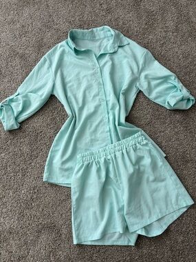 Aurate Mint Green Lightweight Two-Piece Set
